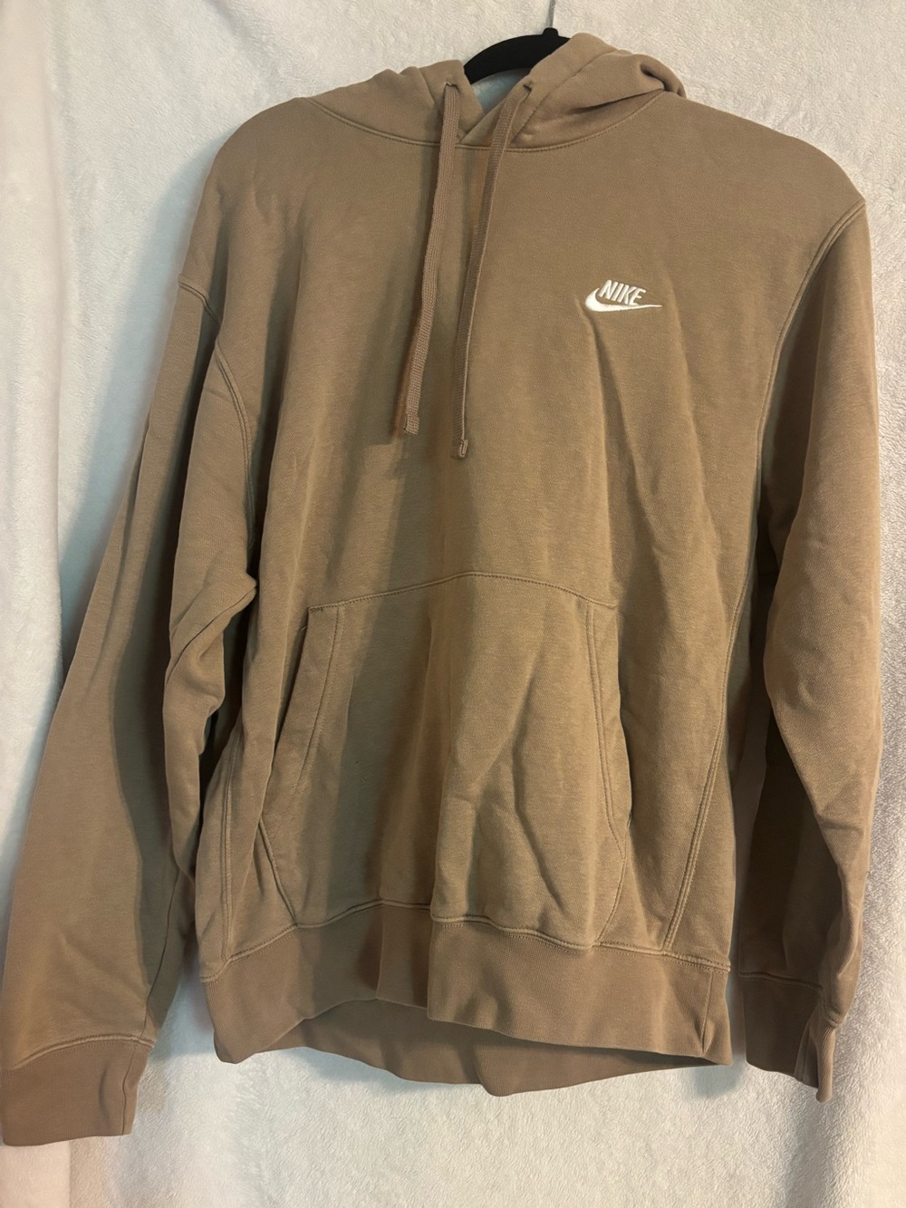 Nike Tan Pullover Hoodie with White Swoosh